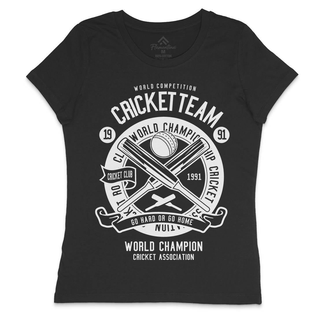 Cricket Team Womens Crew Neck T-Shirt Sport B521