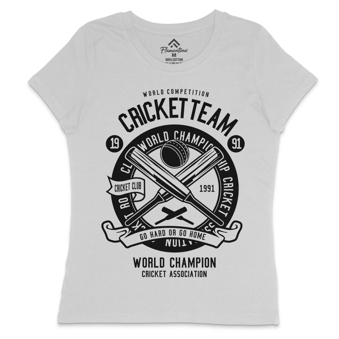 Cricket Team Womens Crew Neck T-Shirt Sport B521
