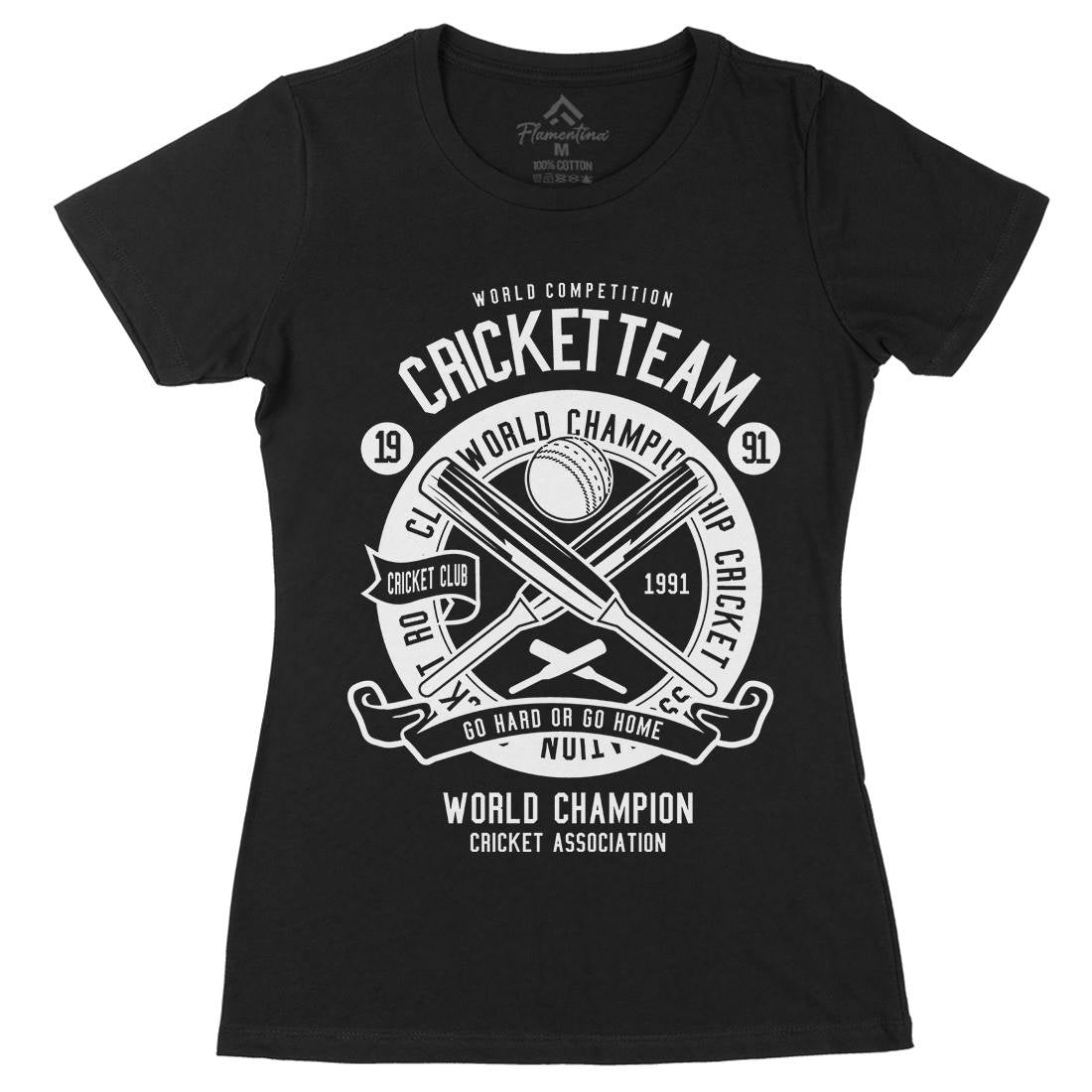 Cricket Team Womens Organic Crew Neck T-Shirt Sport B521