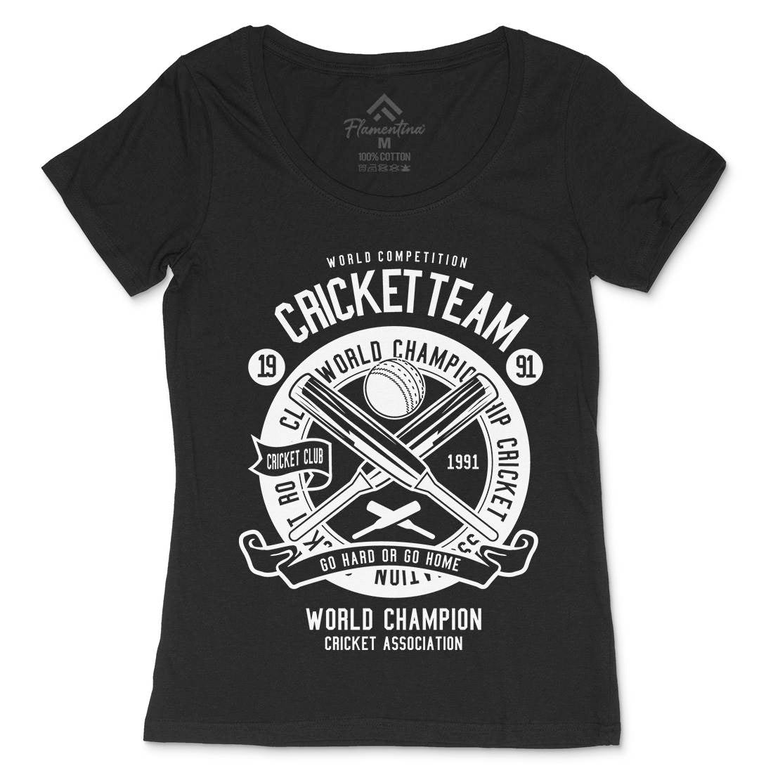 Cricket Team Womens Scoop Neck T-Shirt Sport B521