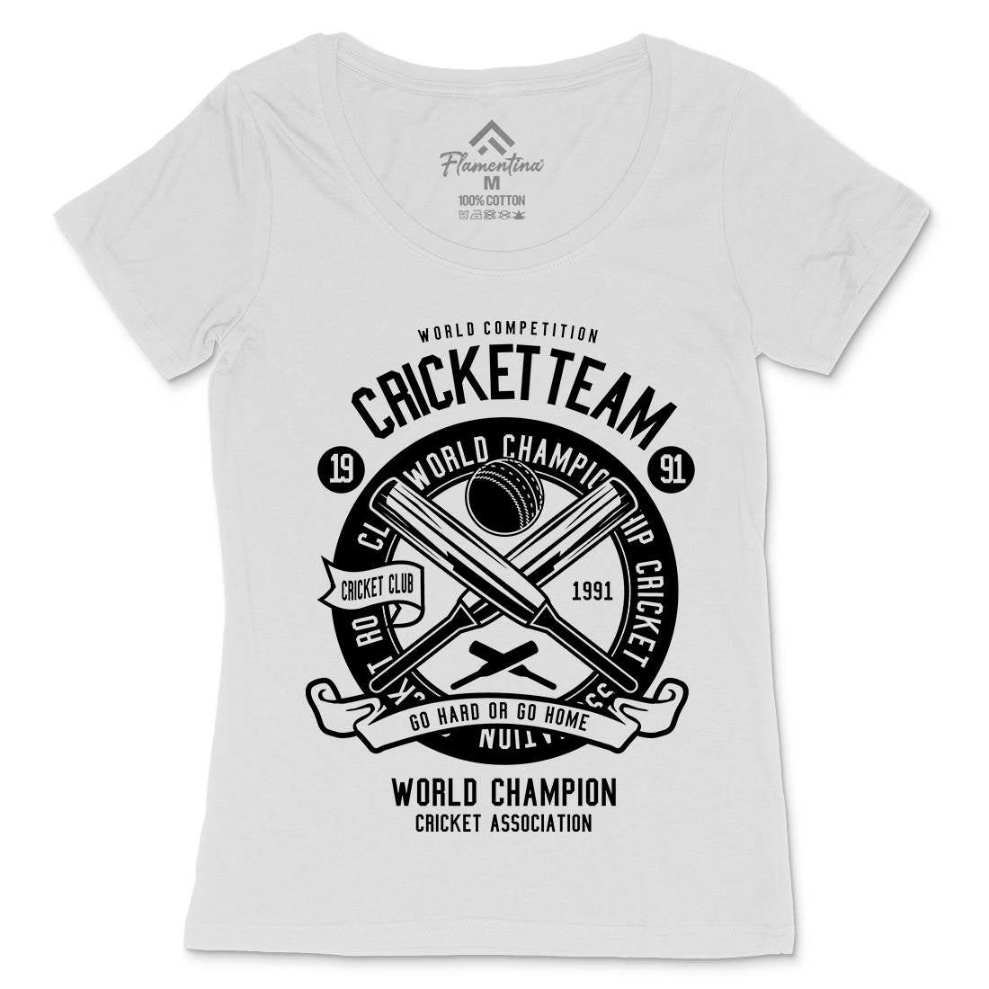 Cricket Team Womens Scoop Neck T-Shirt Sport B521