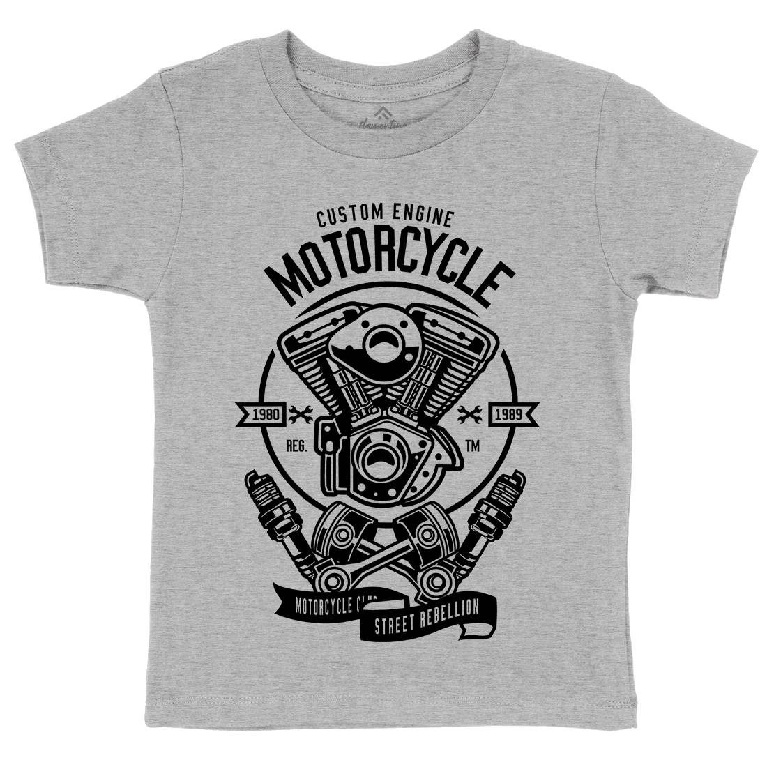 Custom Engine Kids Organic Crew Neck T-Shirt Motorcycles B522