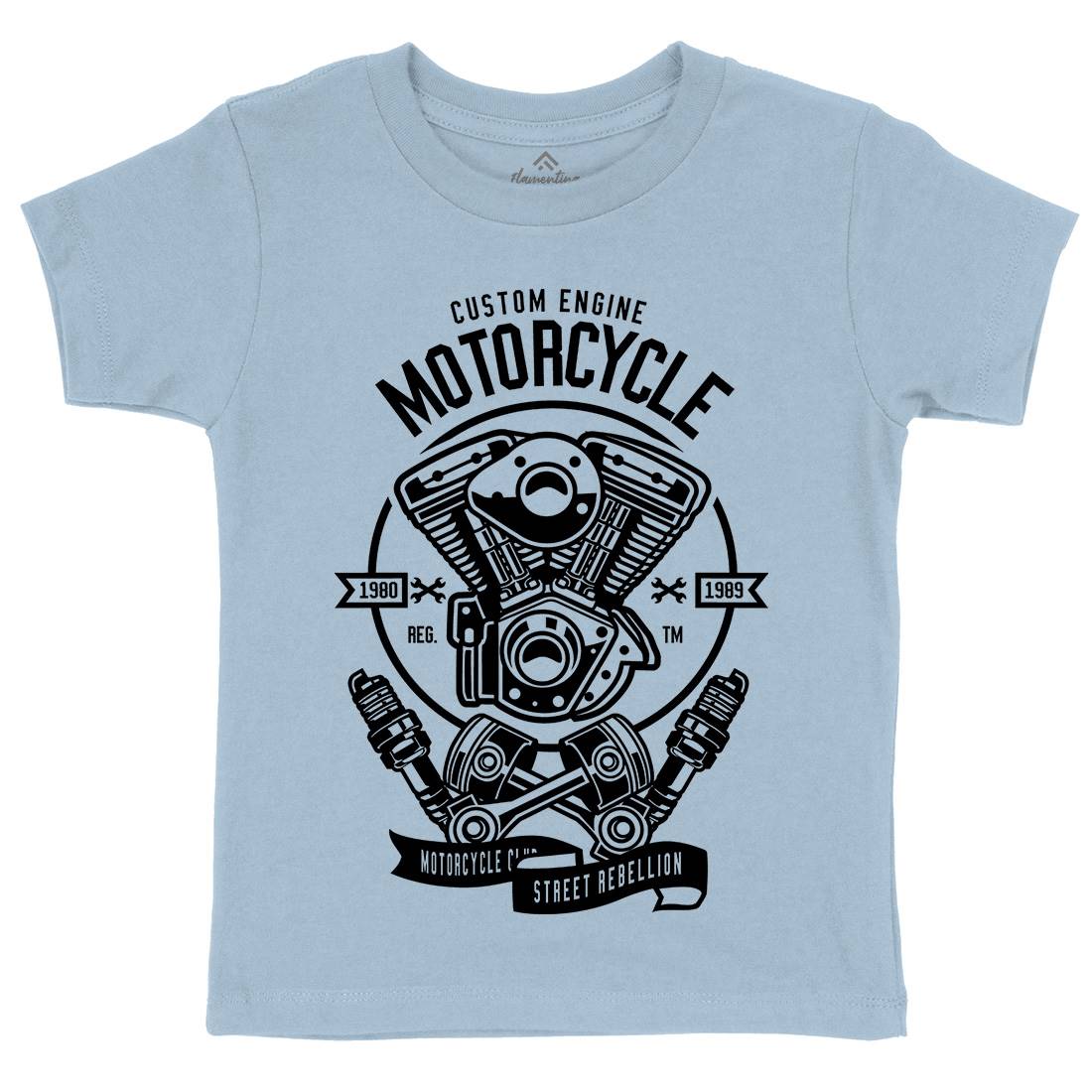 Custom Engine Kids Crew Neck T-Shirt Motorcycles B522