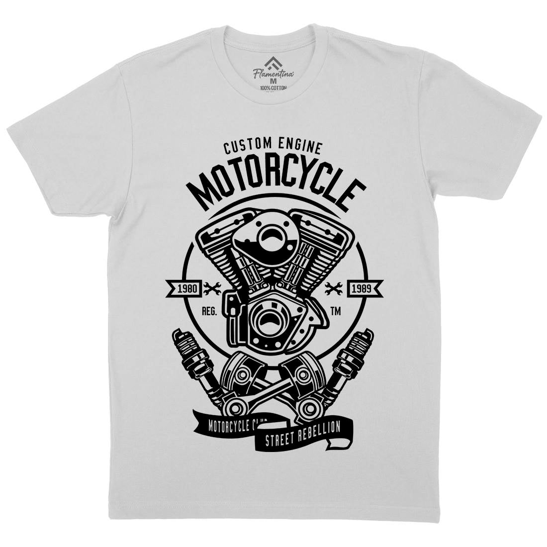 Custom Engine Mens Crew Neck T-Shirt Motorcycles B522