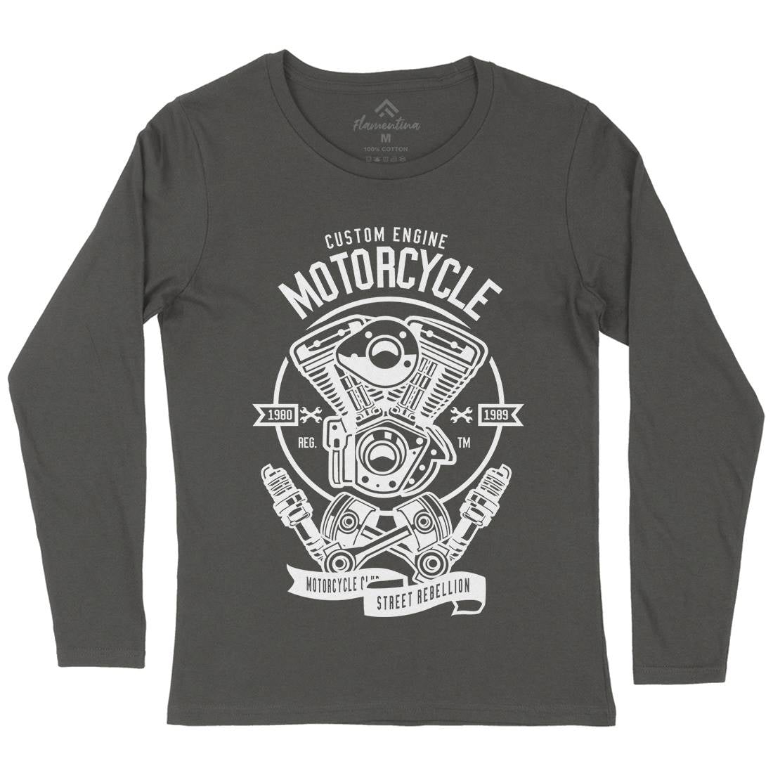 Custom Engine Womens Long Sleeve T-Shirt Motorcycles B522