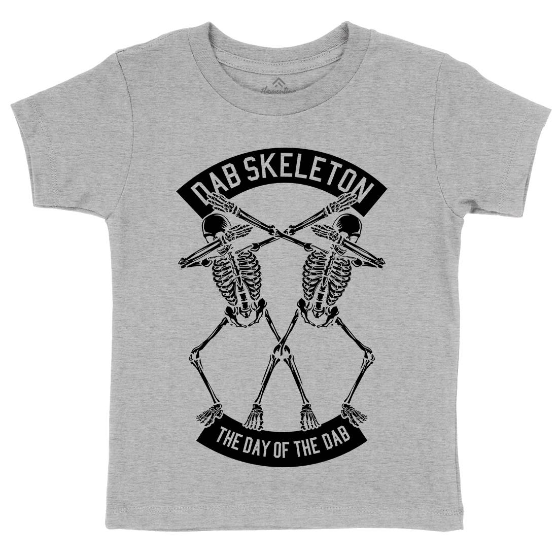 Dab Skeleton Kids Crew Neck T-Shirt Music B524