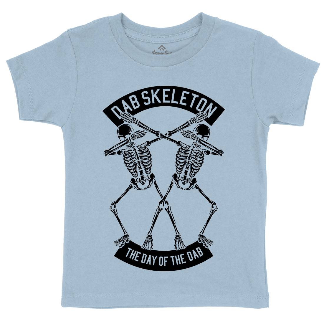 Dab Skeleton Kids Organic Crew Neck T-Shirt Music B524