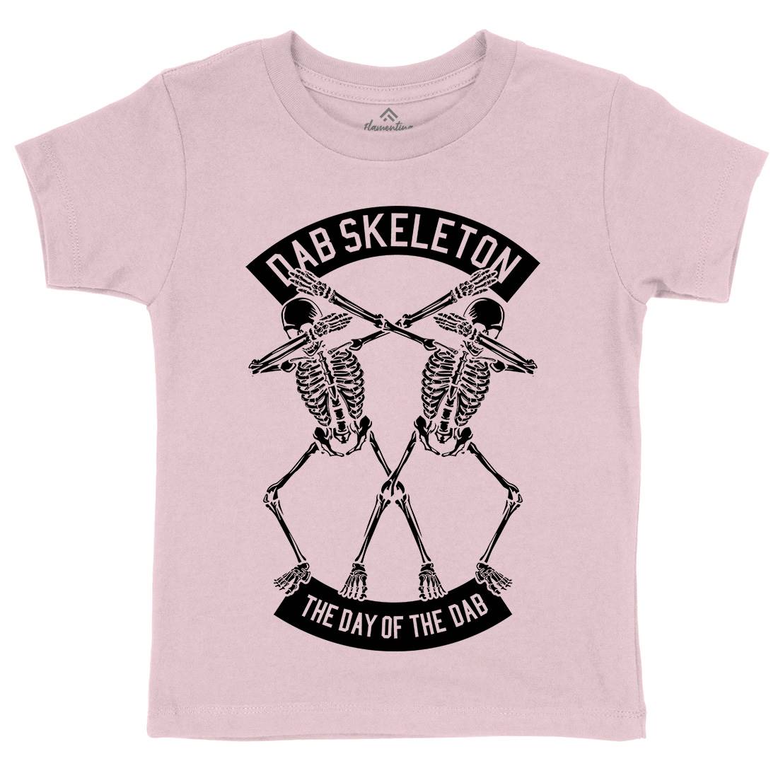 Dab Skeleton Kids Crew Neck T-Shirt Music B524