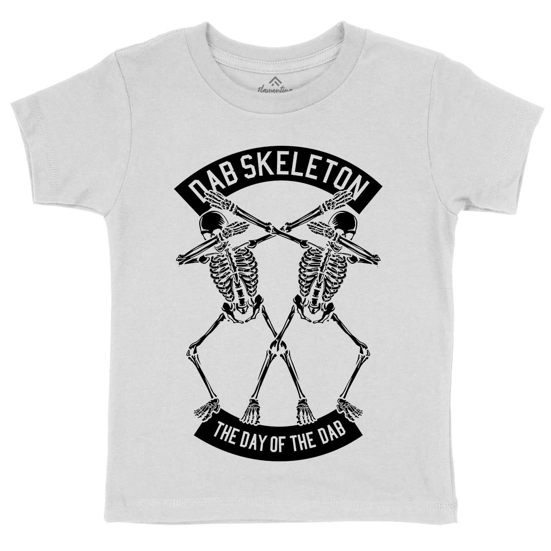 Dab Skeleton Kids Organic Crew Neck T-Shirt Music B524
