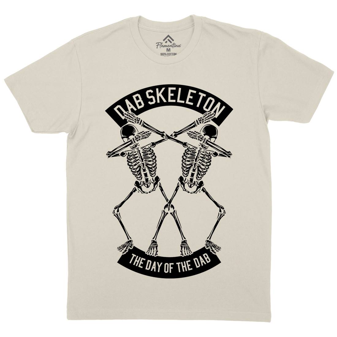 Dab Skeleton Mens Organic Crew Neck T-Shirt Music B524
