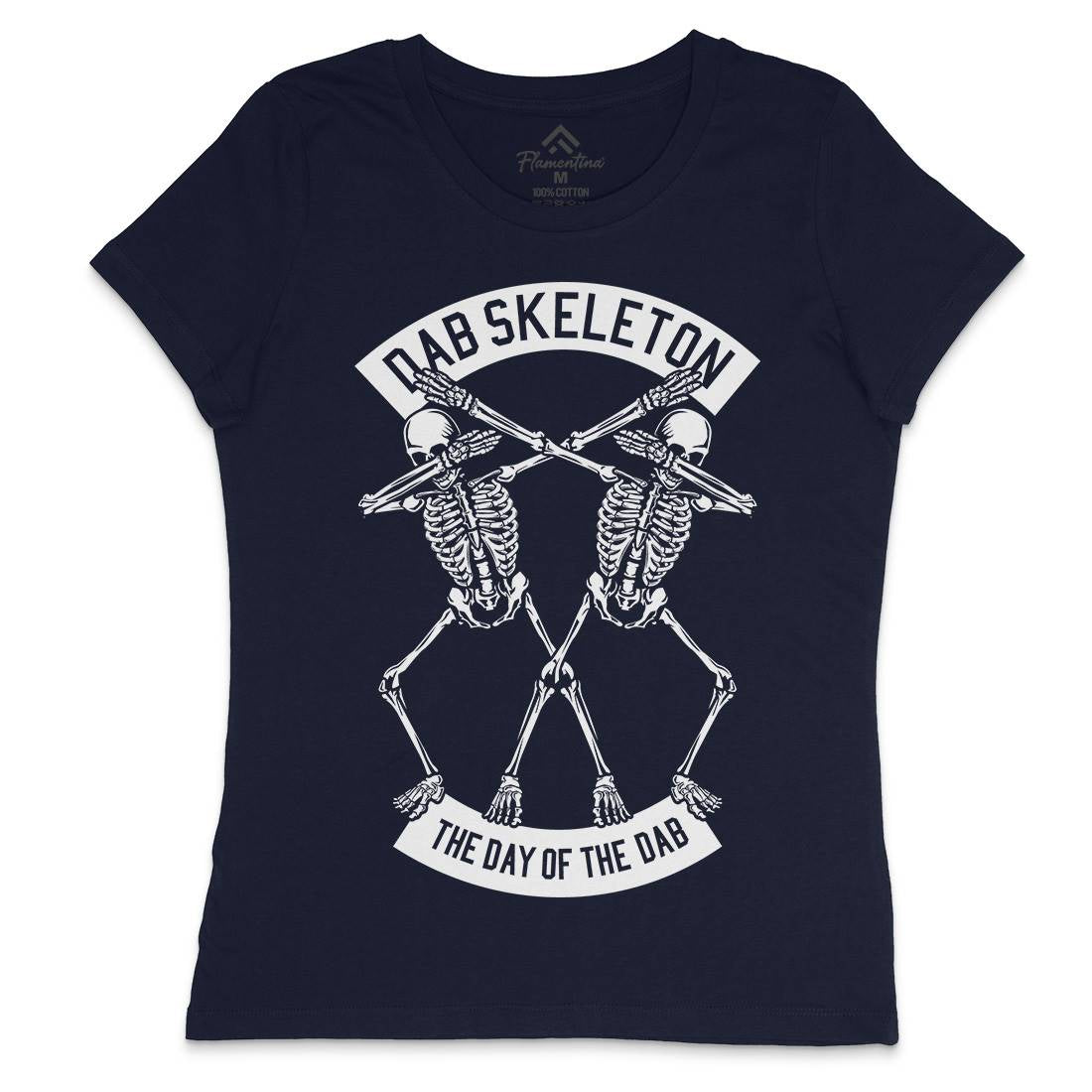 Dab Skeleton Womens Crew Neck T-Shirt Music B524