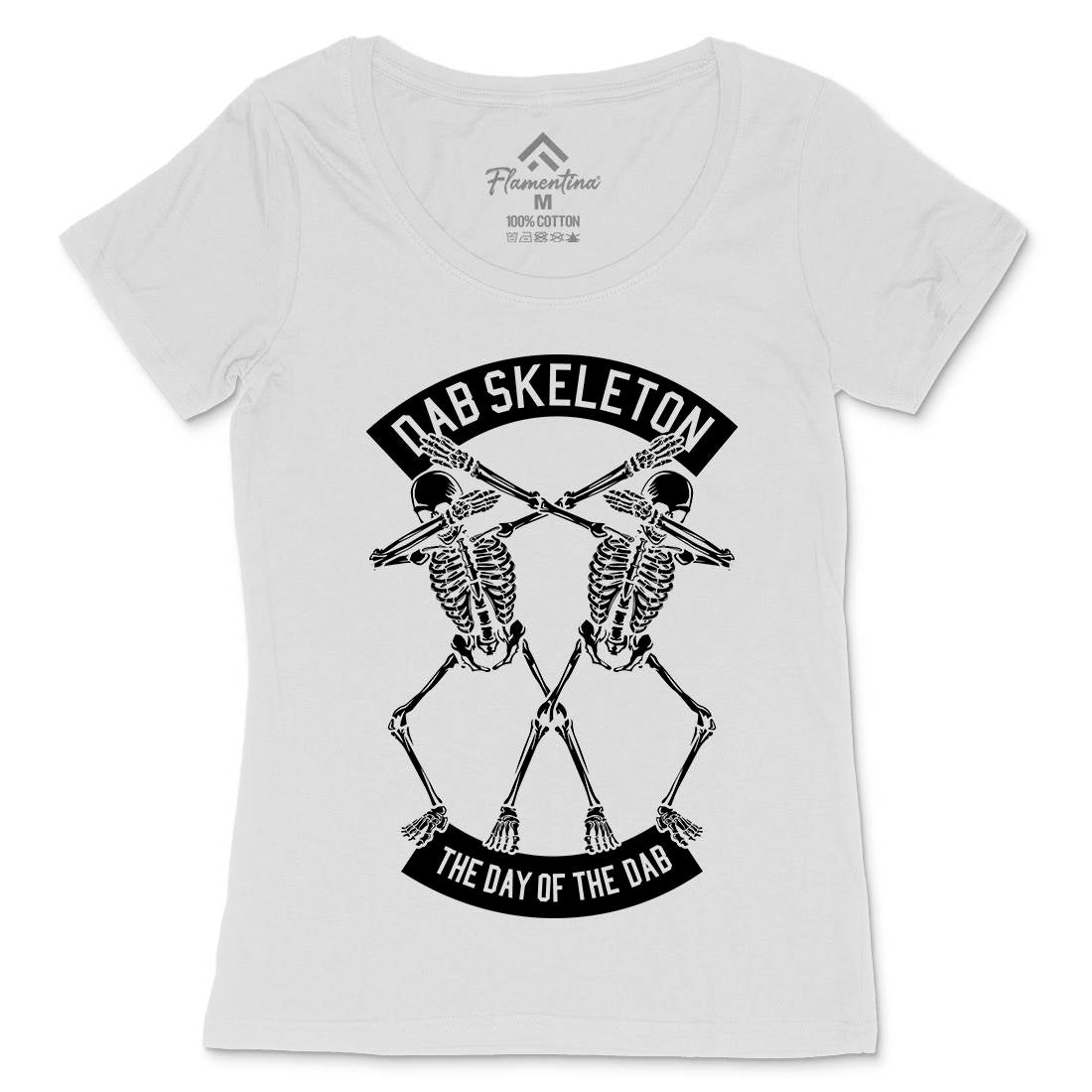 Dab Skeleton Womens Scoop Neck T-Shirt Music B524
