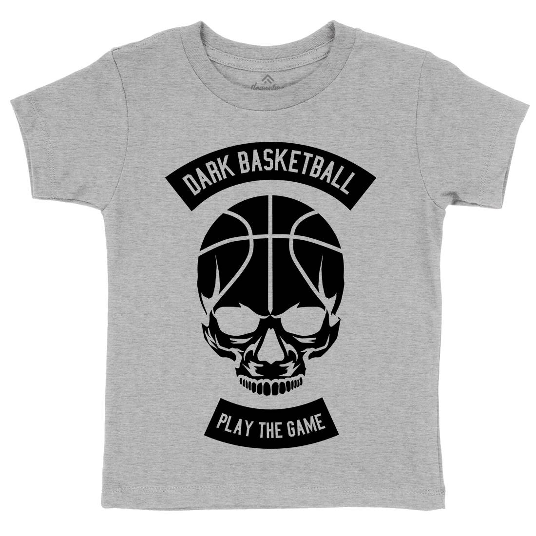 Dark Basketball Kids Organic Crew Neck T-Shirt Sport B525