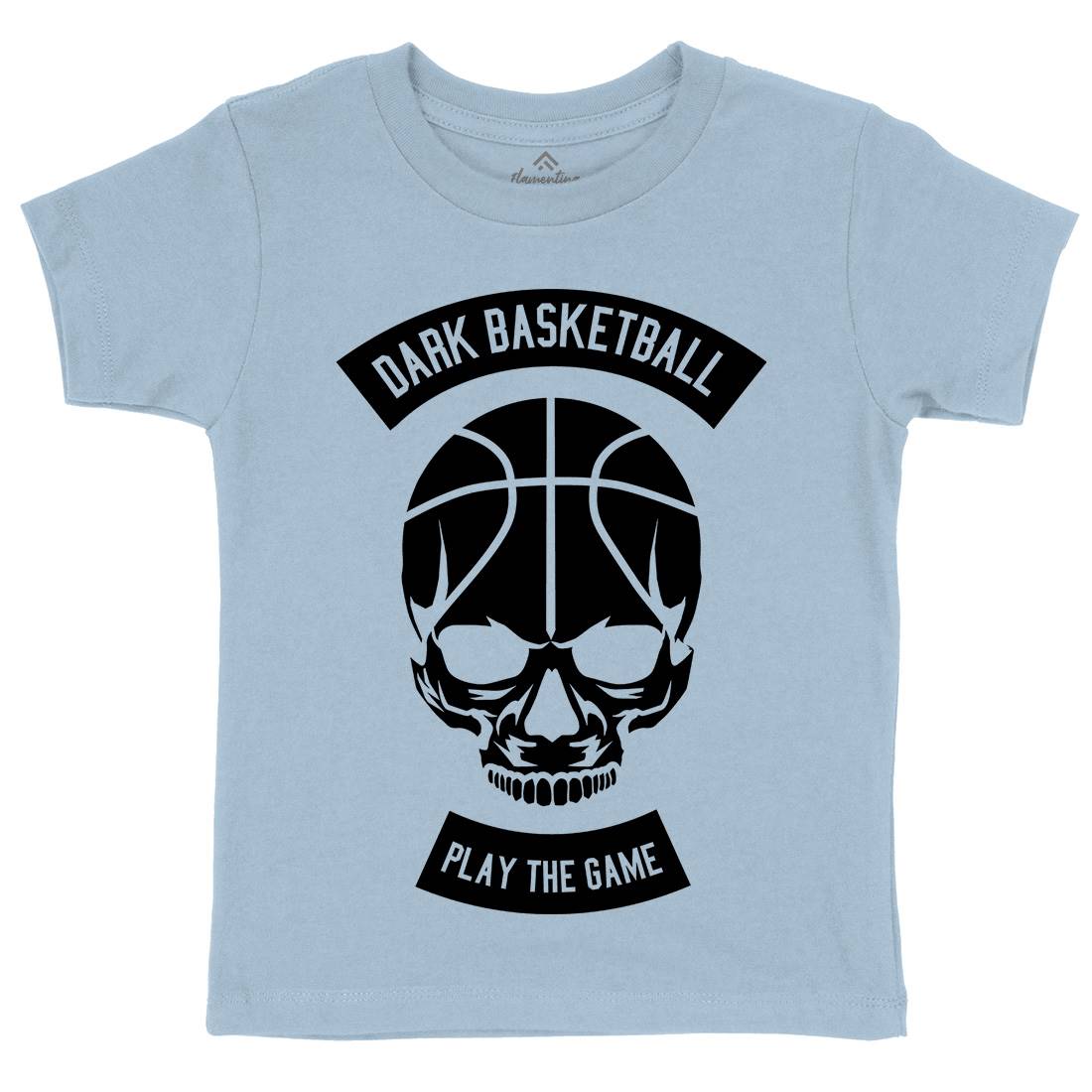 Dark Basketball Kids Crew Neck T-Shirt Sport B525