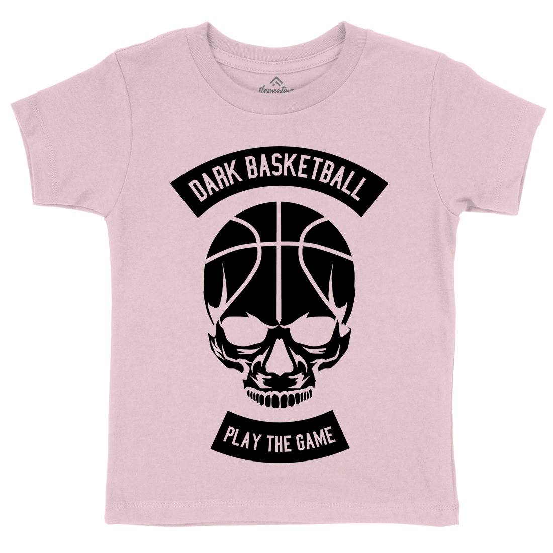 Dark Basketball Kids Organic Crew Neck T-Shirt Sport B525