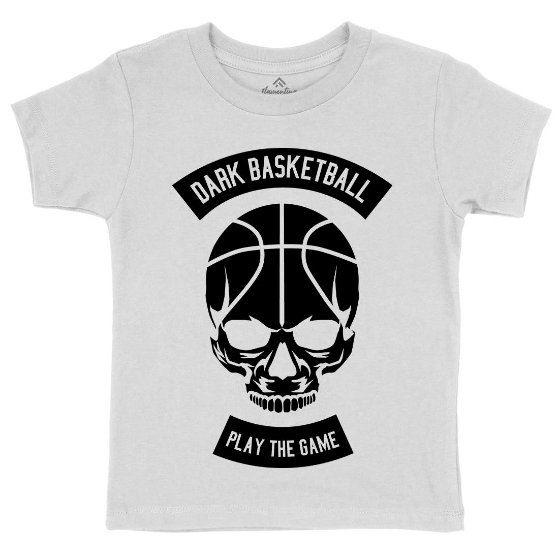 Dark Basketball Kids Crew Neck T-Shirt Sport B525