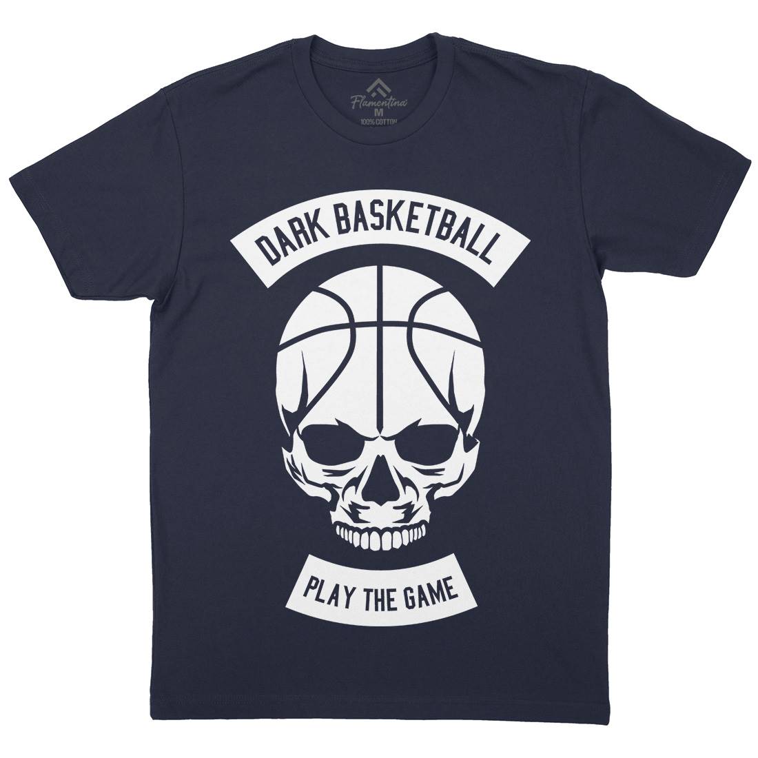 Dark Basketball Mens Organic Crew Neck T-Shirt Sport B525