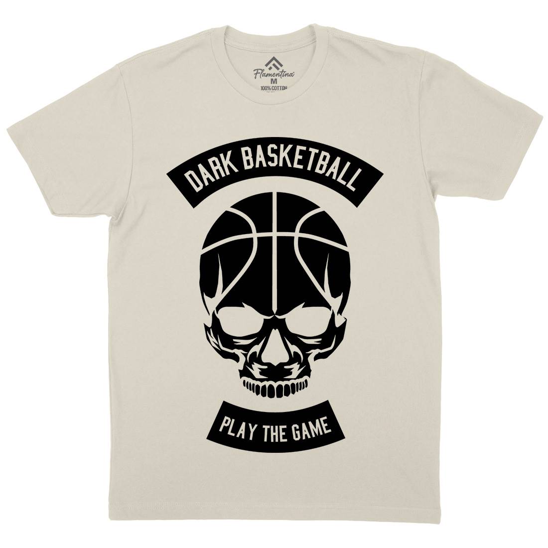 Dark Basketball Mens Organic Crew Neck T-Shirt Sport B525