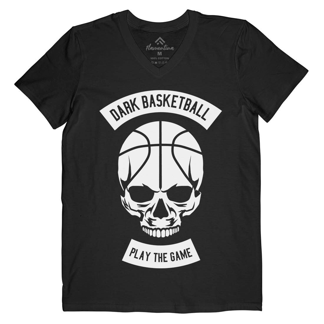 Dark Basketball Mens V-Neck T-Shirt Sport B525