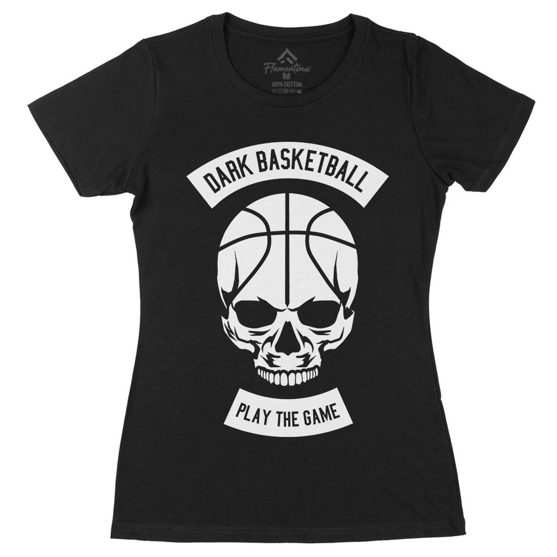 Dark Basketball Womens Organic Crew Neck T-Shirt Sport B525