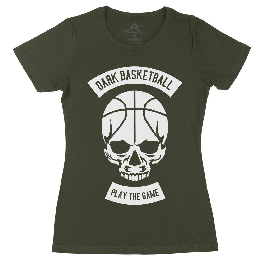 Dark Basketball Womens Organic Crew Neck T-Shirt Sport B525