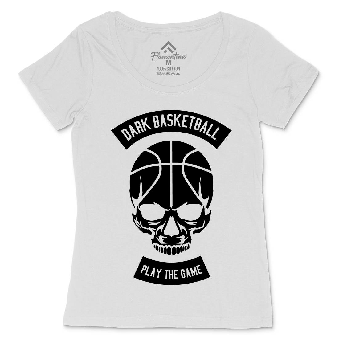 Dark Basketball Womens Scoop Neck T-Shirt Sport B525