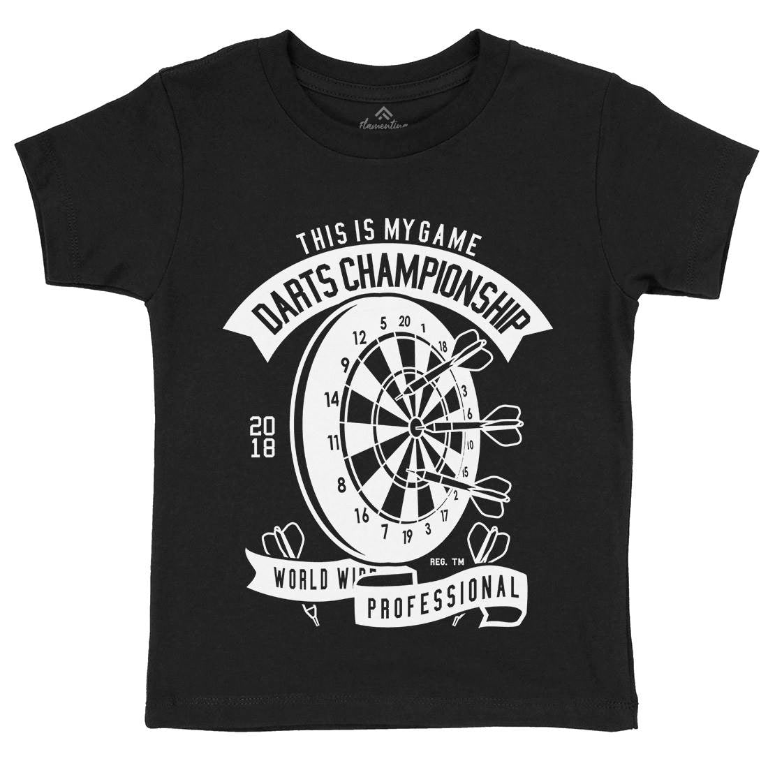 Darts Championship Kids Organic Crew Neck T-Shirt Sport B526