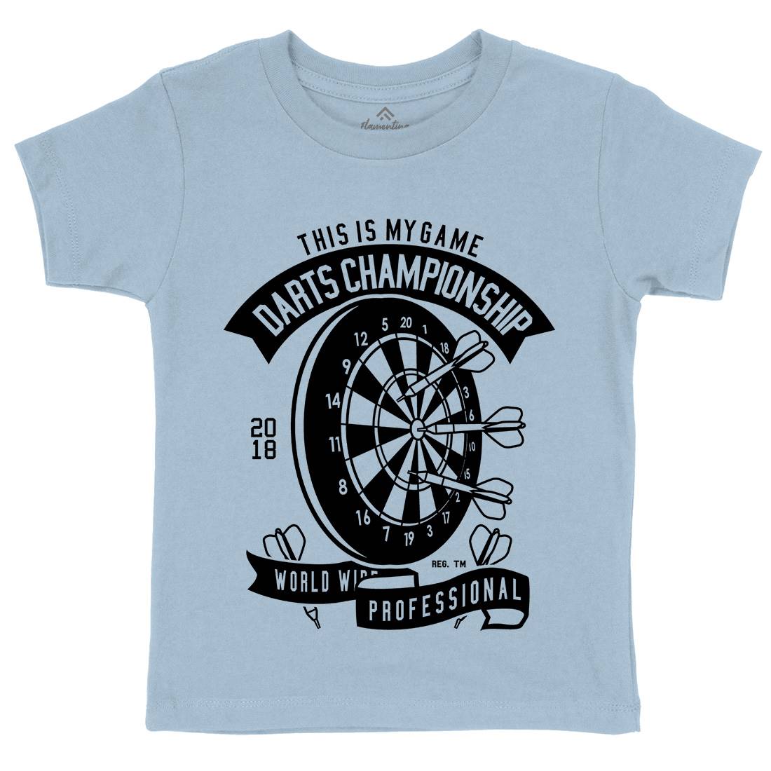 Darts Championship Kids Organic Crew Neck T-Shirt Sport B526