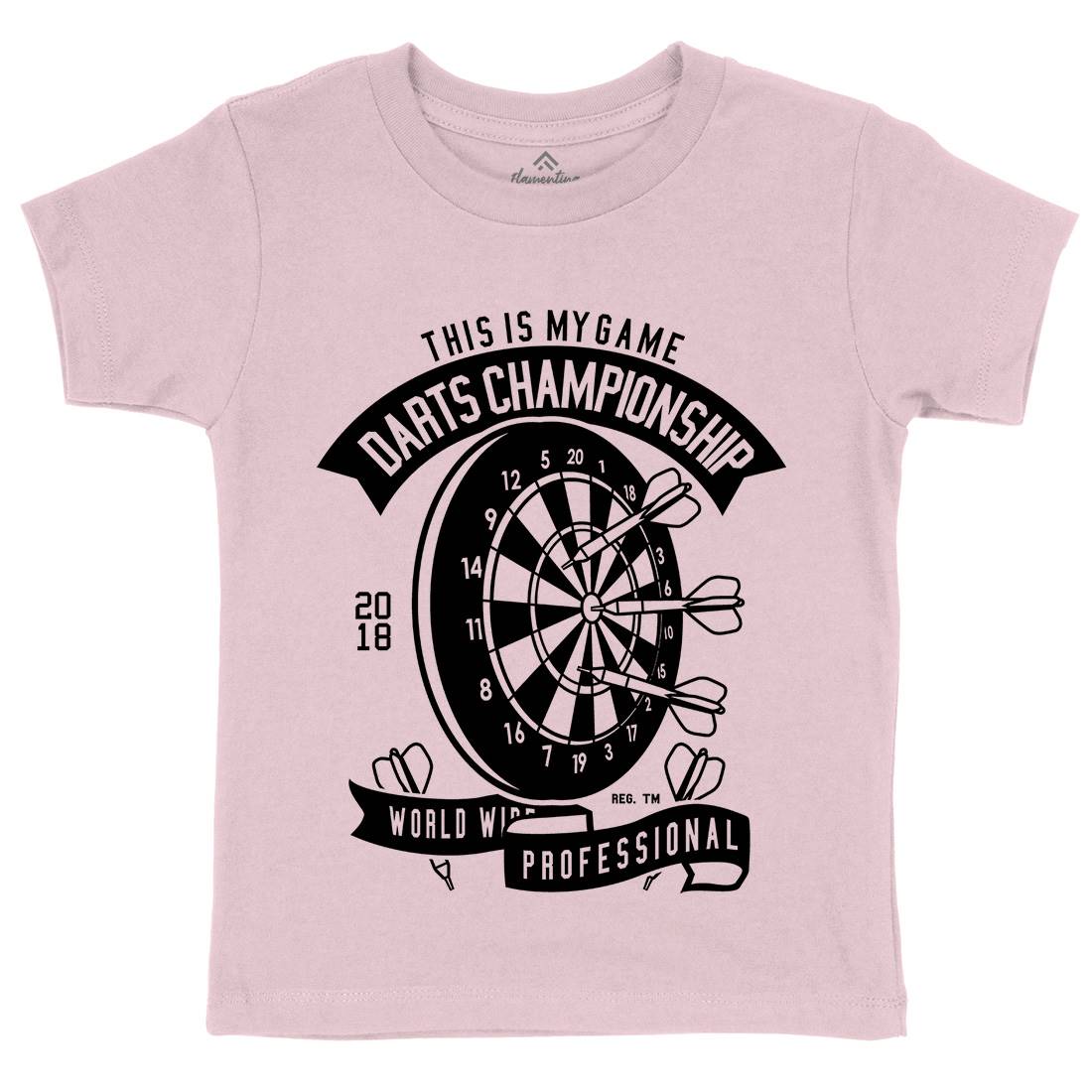 Darts Championship Kids Crew Neck T-Shirt Sport B526