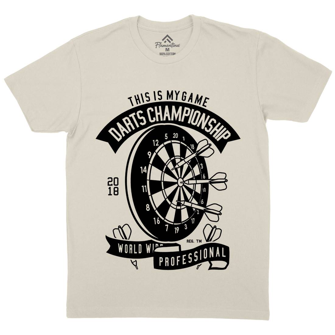 Darts Championship Mens Organic Crew Neck T-Shirt Sport B526