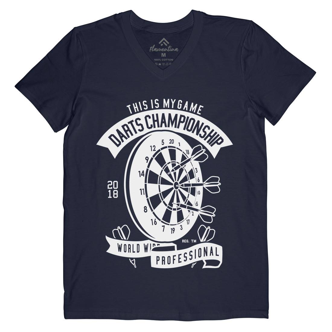 Darts Championship Mens V-Neck T-Shirt Sport B526