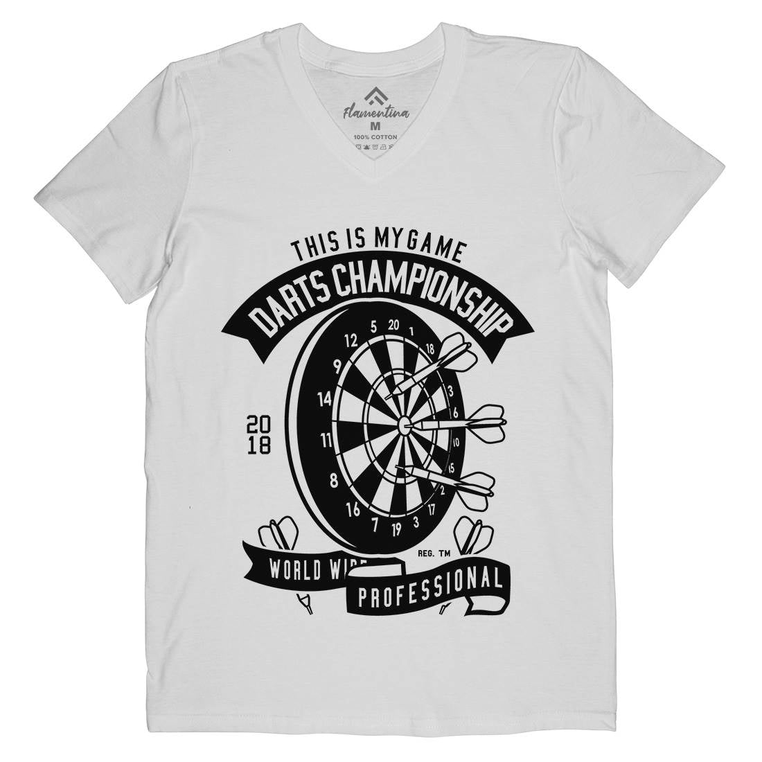 Darts Championship Mens V-Neck T-Shirt Sport B526