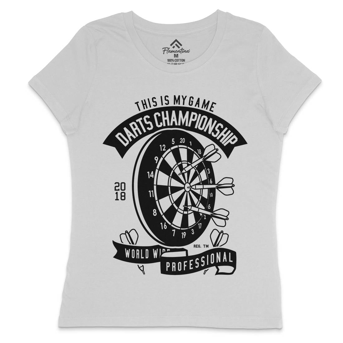 Darts Championship Womens Crew Neck T-Shirt Sport B526