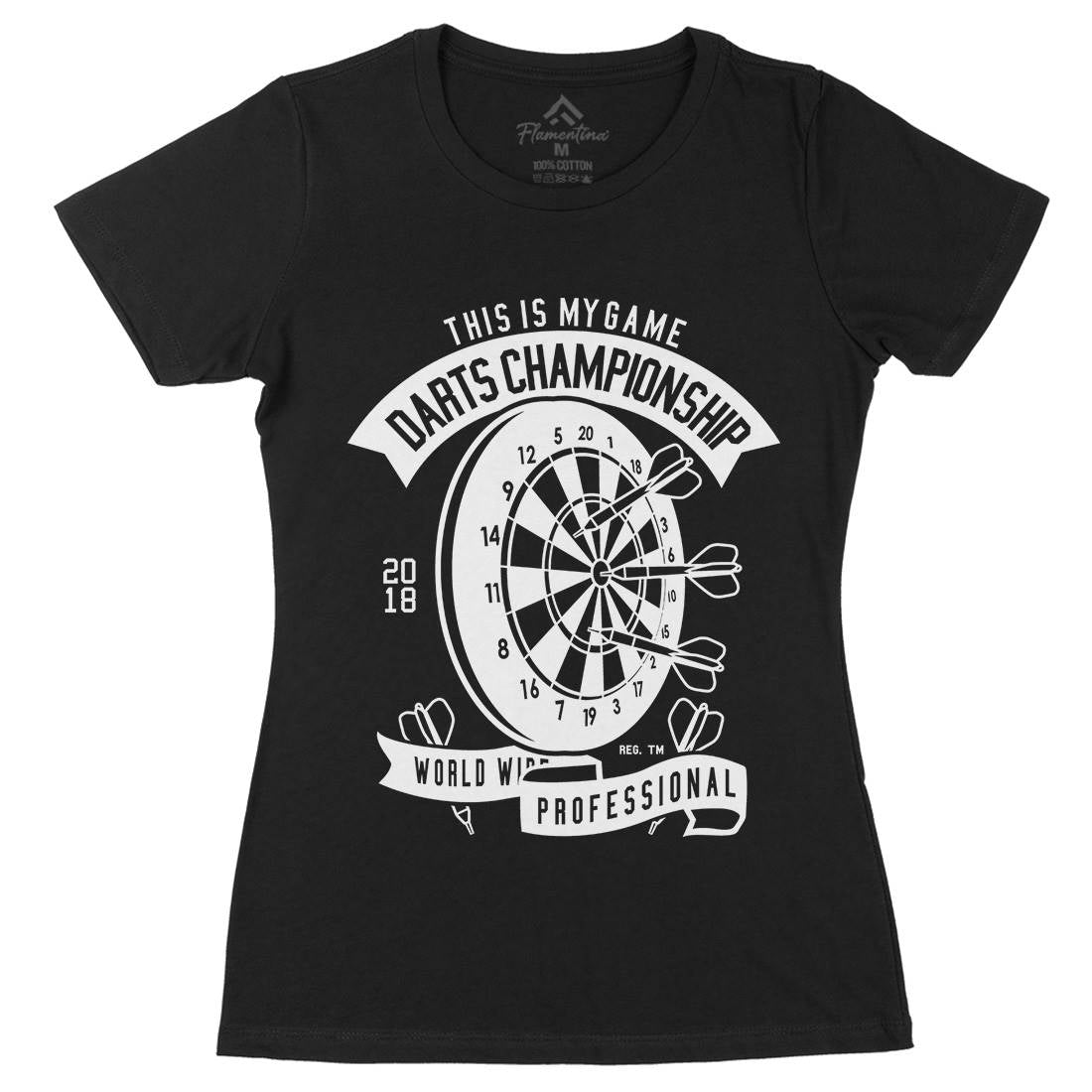Darts Championship Womens Organic Crew Neck T-Shirt Sport B526