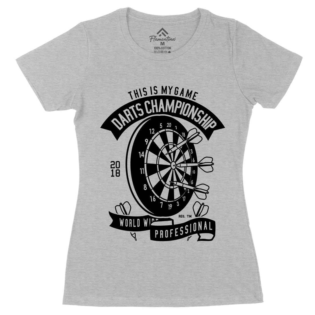 Darts Championship Womens Organic Crew Neck T-Shirt Sport B526