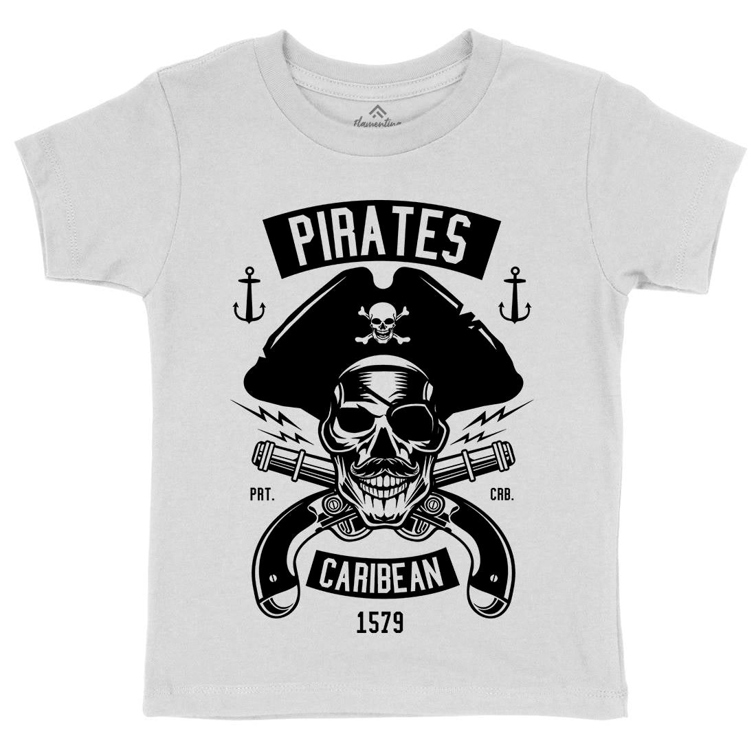 Dead Pirates Kids Crew Neck T-Shirt Navy B527