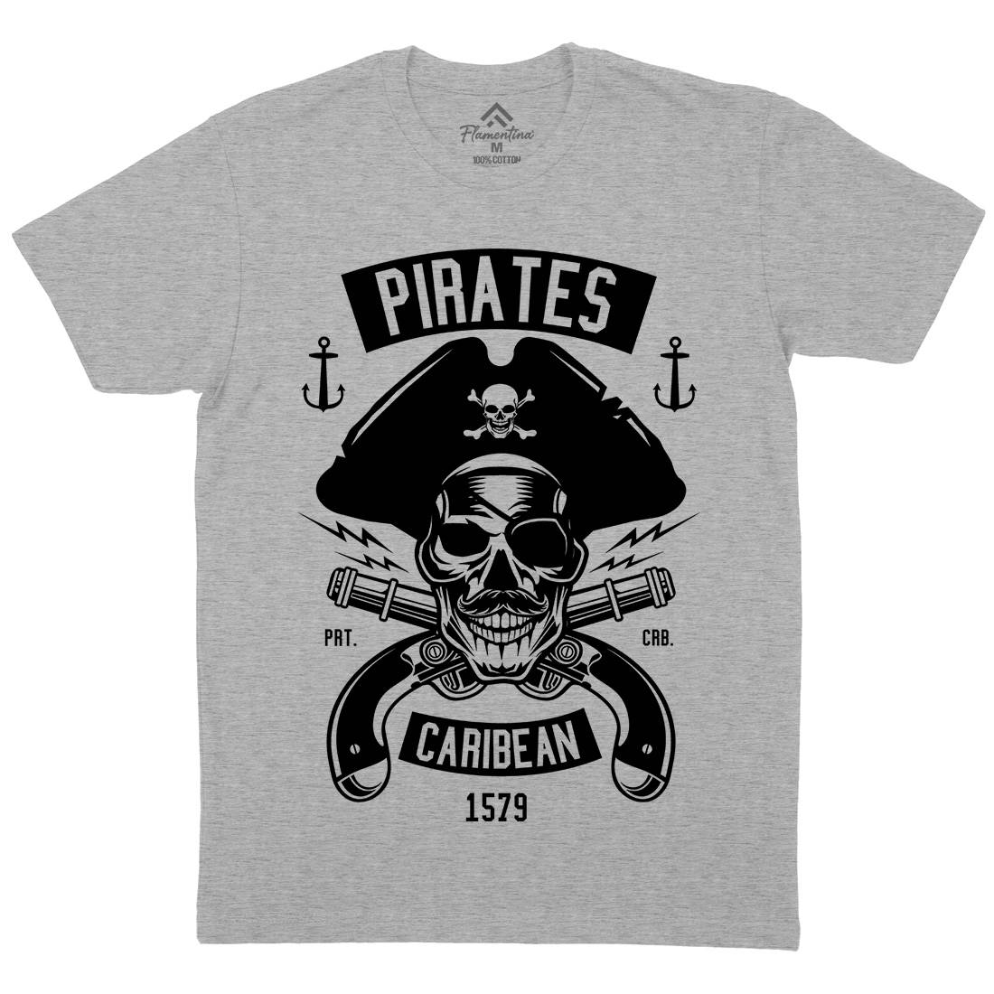 Dead Pirates Mens Crew Neck T-Shirt Navy B527