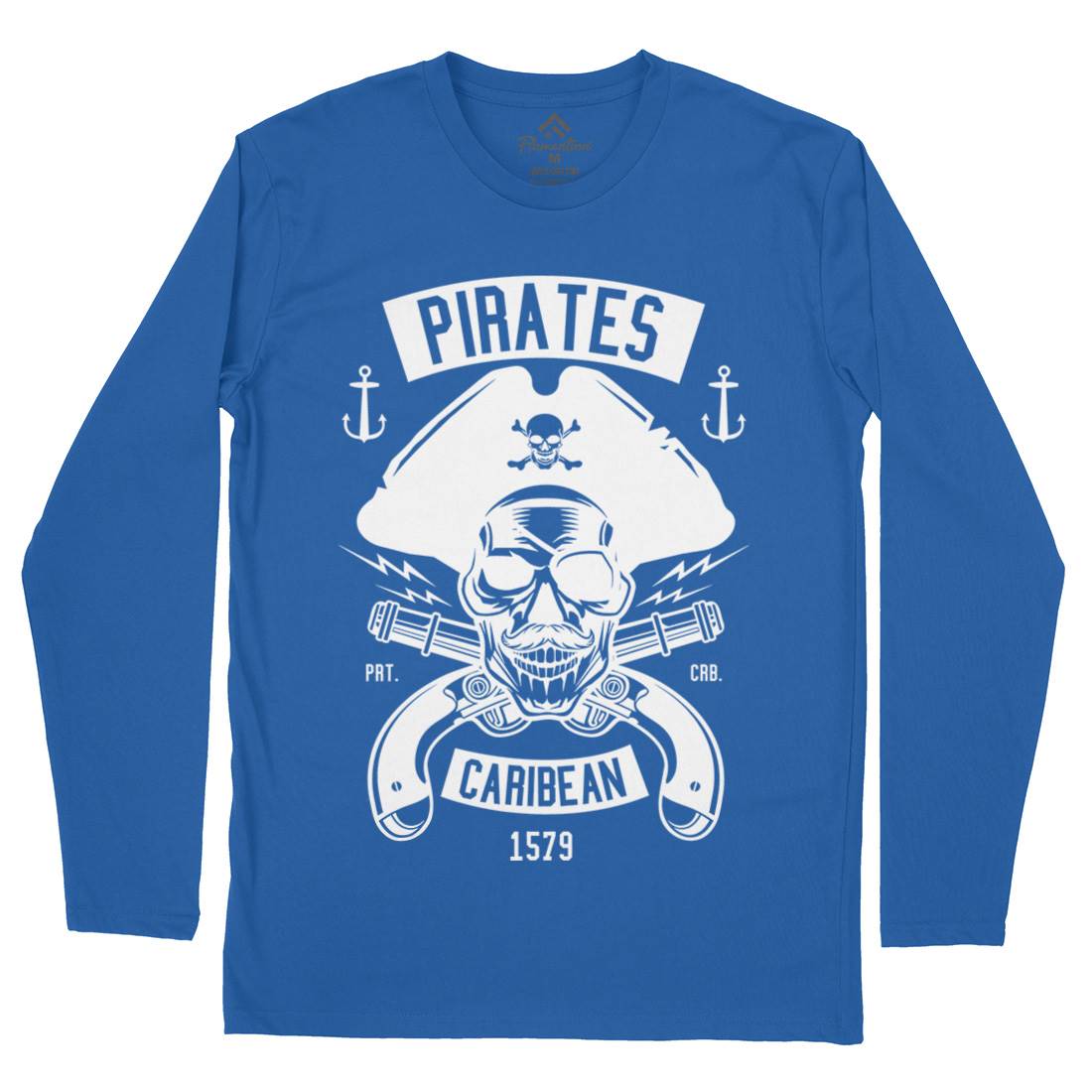 Dead Pirates Mens Long Sleeve T-Shirt Navy B527