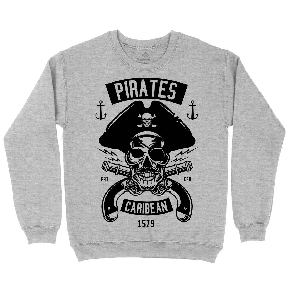 Dead Pirates Mens Crew Neck Sweatshirt Navy B527