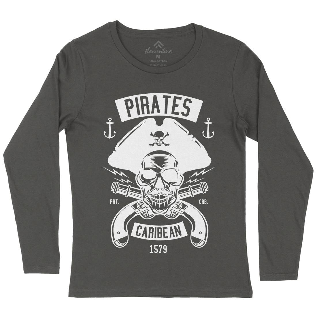 Dead Pirates Womens Long Sleeve T-Shirt Navy B527