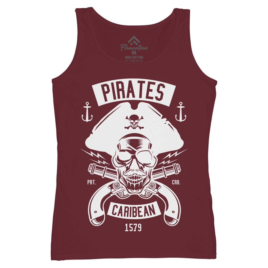 Dead Pirates Womens Organic Tank Top Vest Navy B527