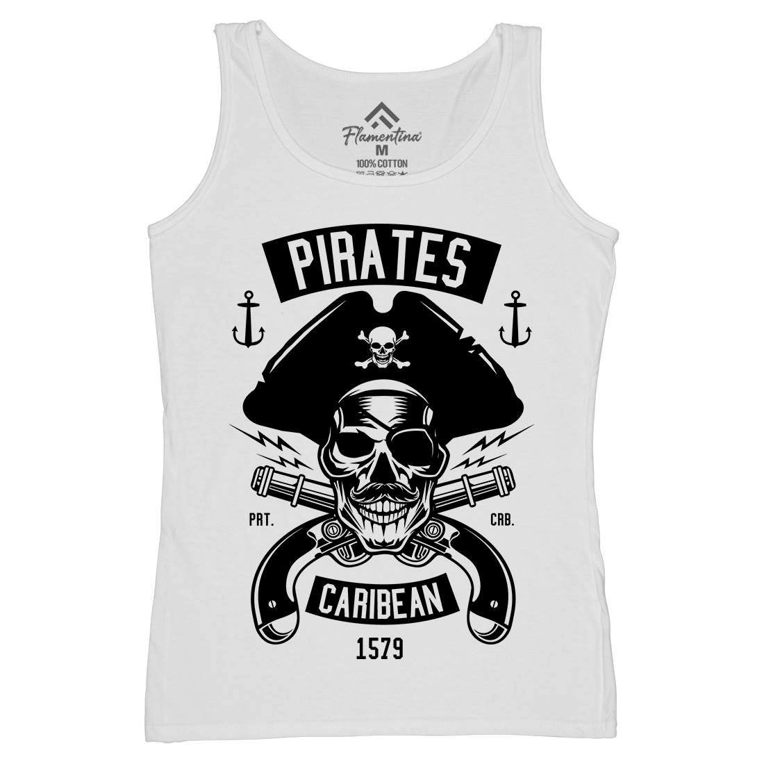 Dead Pirates Womens Organic Tank Top Vest Navy B527