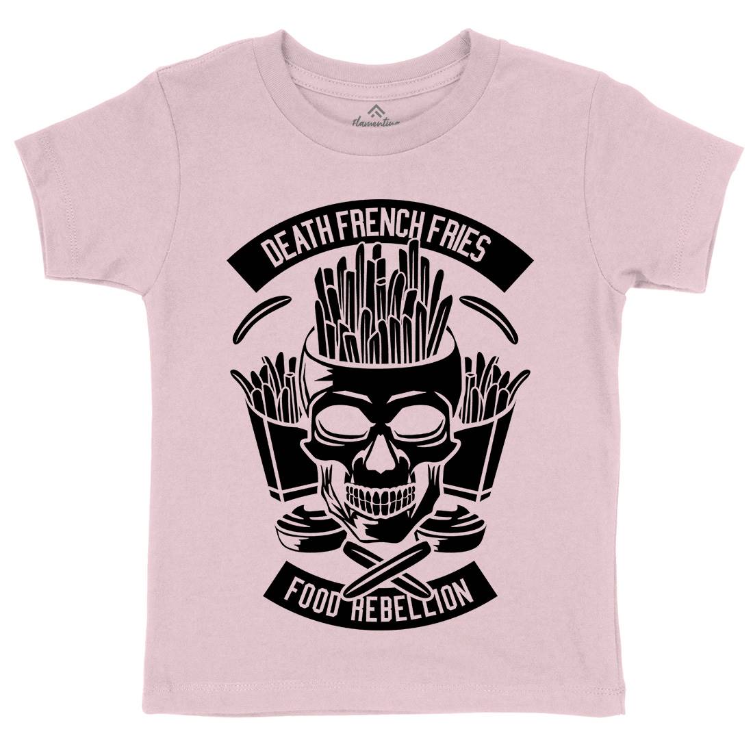 Death French Fries Kids Crew Neck T-Shirt Food B528
