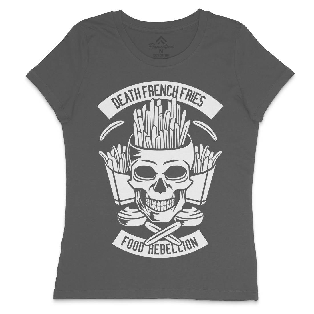 Death French Fries Womens Crew Neck T-Shirt Food B528