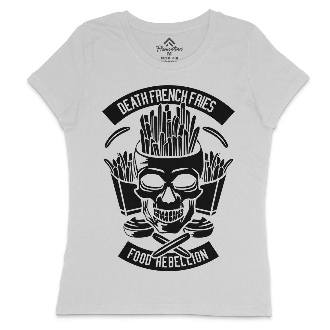 Death French Fries Womens Crew Neck T-Shirt Food B528