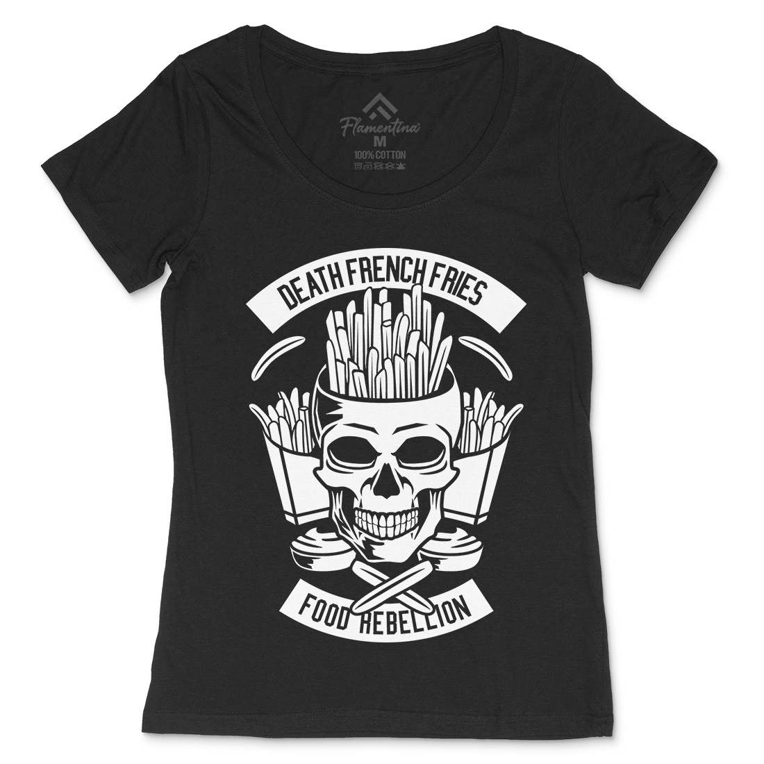 Death French Fries Womens Scoop Neck T-Shirt Food B528