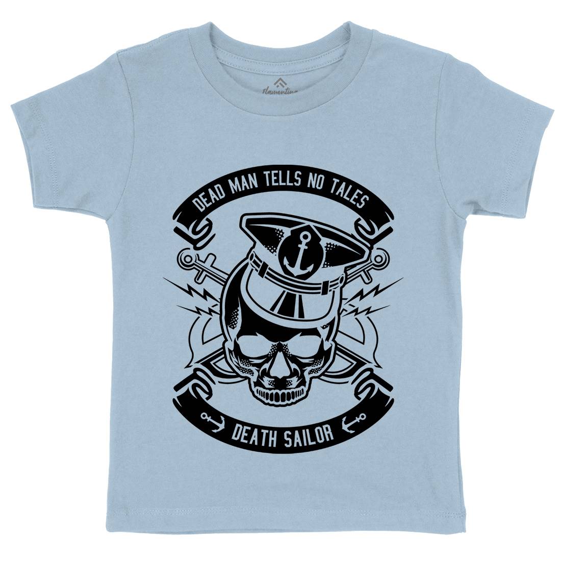 Death Sailor Kids Crew Neck T-Shirt Navy B529