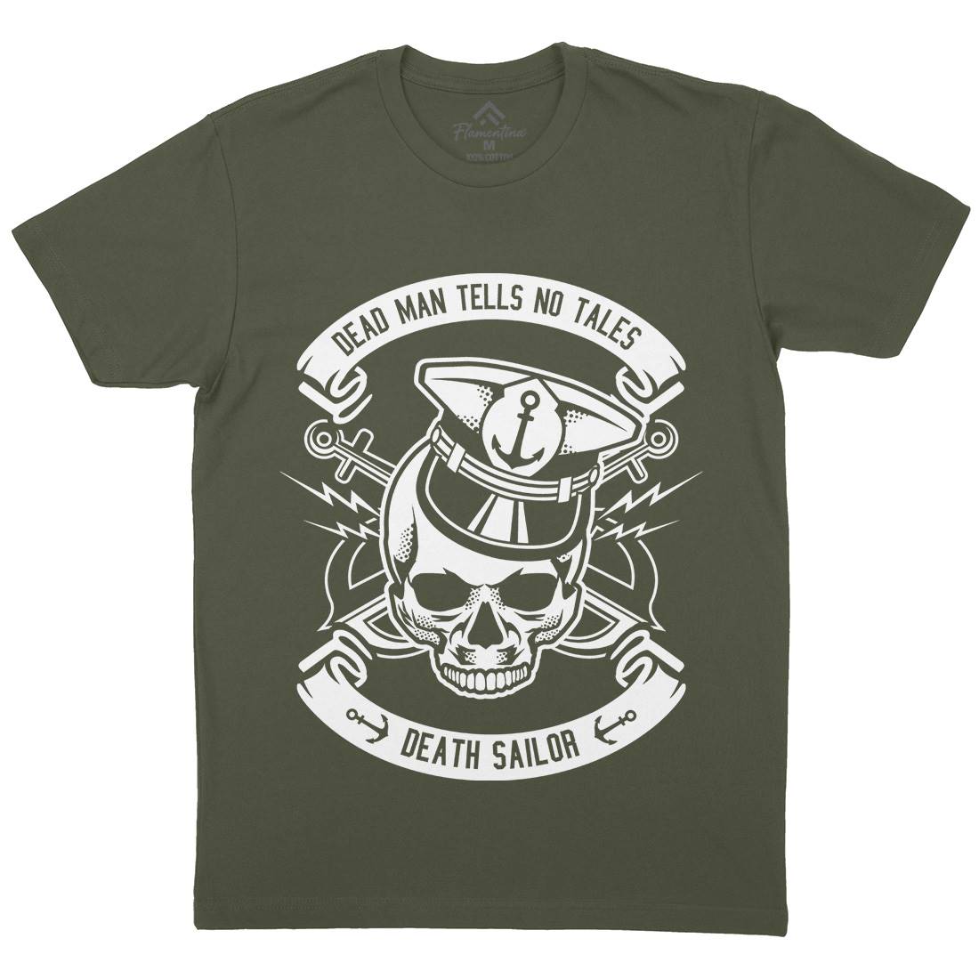 Death Sailor Mens Crew Neck T-Shirt Navy B529