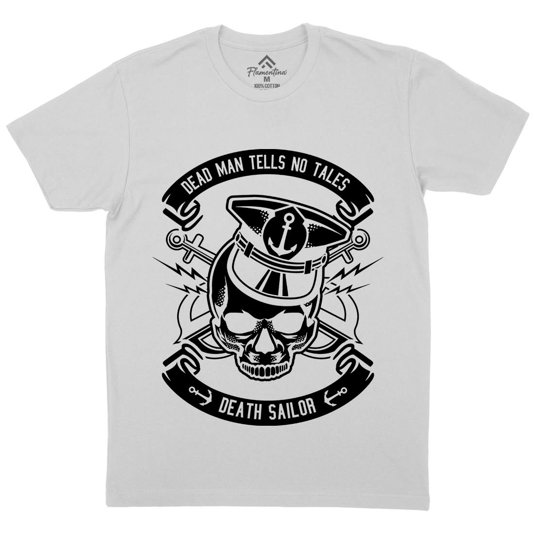 Death Sailor Mens Crew Neck T-Shirt Navy B529