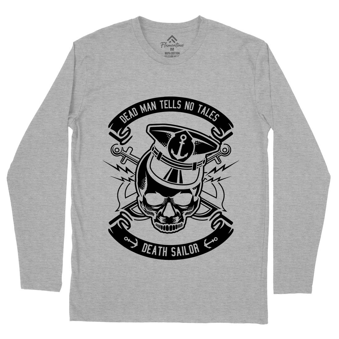 Death Sailor Mens Long Sleeve T-Shirt Navy B529